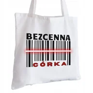 Torby i wózki na zakupy - Torba Bawełniana biała dla Córki Na Prezent ekologiczna Trwały Nadruk - miniaturka - grafika 1