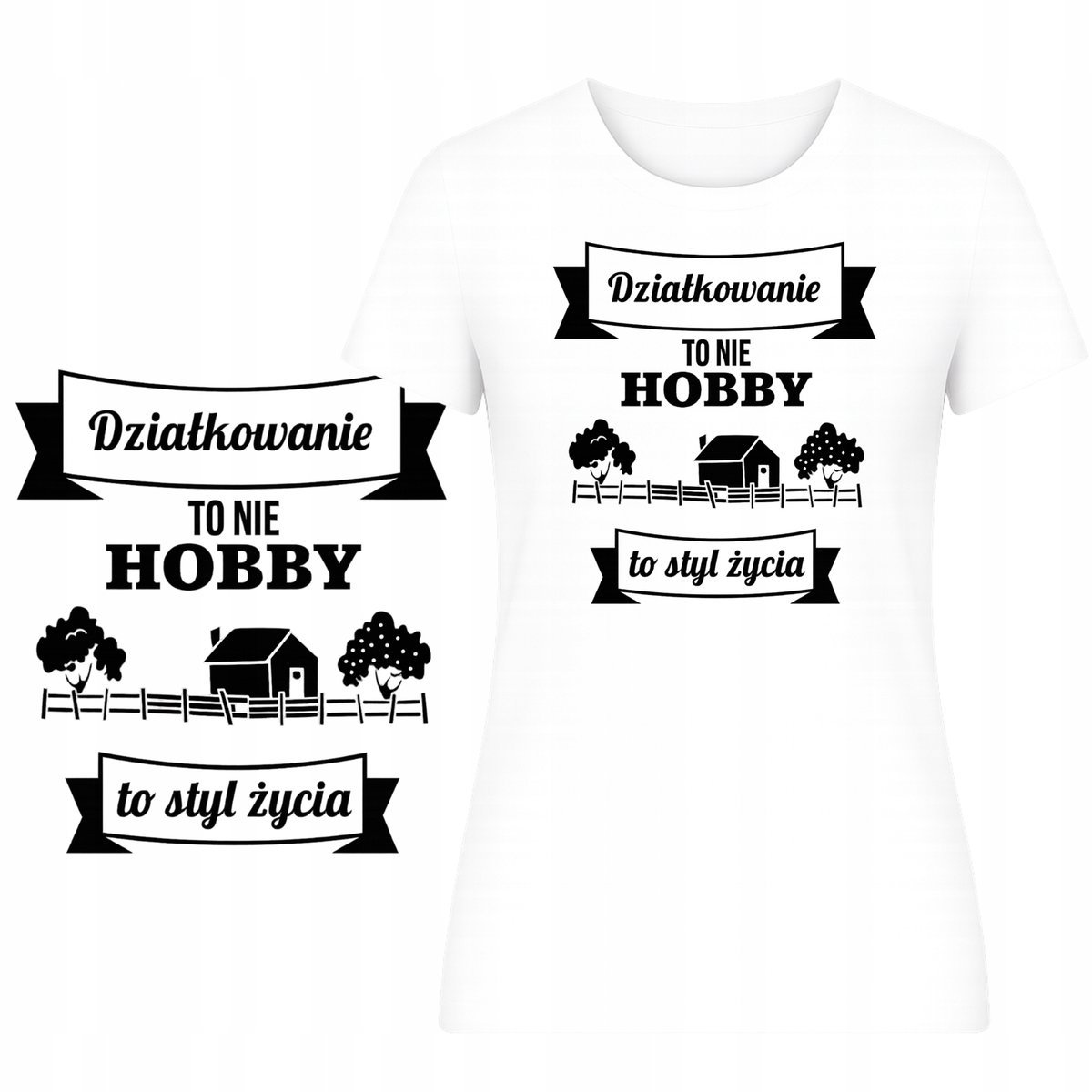 T-SHIRT DAMSKI KOSZULKA ŚMIESZNY NADRUK MOTYW OGRÓDEK ZABAWNY PREZENT M