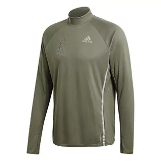 Koszulki męskie - Adidas Męski t-shirt Reflective Ls M z długim rękawem zielony zielony XXL GC6729_2XL - grafika 1