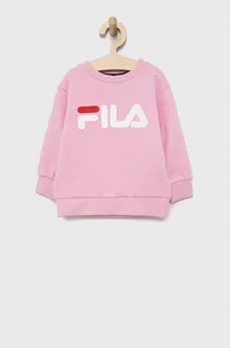 Bluzy damskie - Fila bluza dziecięca kolor różowy z nadrukiem - grafika 1