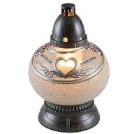 Lampiony i znicze - Znicz witraż Kulka serce biały - miniaturka - grafika 1