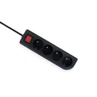 Przedłużacze i rozgałęźniki - Elgotech Przedłużacz 4 gniazdowy z uziemieniem i z wyłącznikiem 3x1 3m Czarny EPS-403W-2 - miniaturka - grafika 1