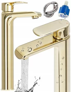 Rea Bateria umywalkowa Bloom Gold Wysoka B6201 - Baterie umywalkowe - miniaturka - grafika 1
