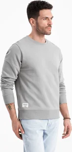 Ombre Bluza męska dresowa BASIC z okrągłym dekoltem - szara V8 OM-SSBN-0175 M - Bluzy męskie - miniaturka - grafika 1