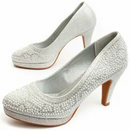 Czółenka - Buty na obcasie Montevita Unne67 Srebrne - miniaturka - grafika 1