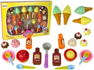 Zabawki AGD - Zestaw słodkości lody, babeczki, sosy, łyżeczki - Leantoys - miniaturka - grafika 1