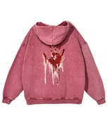 Bluzy męskie - Bluza Mroczne Bractwo Oversize Horror Sekret Krew Czerwony XL - miniaturka - grafika 1