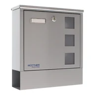 Skrzynki na listy - B2B Partner Skrzynka pocztowa LAGO, srebrna 152795 - miniaturka - grafika 1