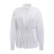 Koszule damskie - Damska Koszula GUESS LS AGATA CORSET SOLID SHIRT W3YH51WE2Q0-G011 – Biały - miniaturka - grafika 1