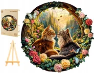 Puzzle - PUZZLE DREWNIANE DUŻE 270 ELEMENTÓW W DREWNIANYM PUDEŁKU ZAKOCHANE KOTKI - miniaturka - grafika 1