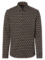 Koszule męskie - BOSS Koszula męska - C-HAL-Kent-C1-223 Mężczyźni Regular Fit Bawełna brązowy|czarny wzorzysty, 38 - miniaturka - grafika 1