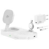 Ładowarki do telefonów - Stacja ładująca 4smarts Qi2 Trident z szybką ładowarką MFI do Apple Watch biały - miniaturka - grafika 1