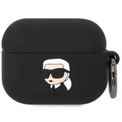 Akcesoria do słuchawek - Karl Lagerfeld etui do Airpods Pro KLAPRUNIKK czarne 3D Silicone NFT Karl - miniaturka - grafika 1