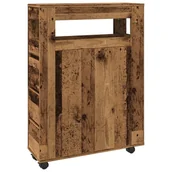 Szafki łazienkowe - vidaXL Wąska szafka łazienkowa na kółkach, stare drewno - miniaturka - grafika 1