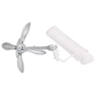 Składana kotwica z liną, srebrna, 6 kg, żeliwo ciągliwe Lumarko! - Pływanie - miniaturka - grafika 2