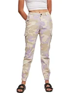 Spodnie damskie - Urban Classics Spodnie damskie Cargo Wojskowy Styl Spodnie Wysoka Talia, Mankiety Kostki Boczne Kieszenie, Różne Kolory Kamuflaż Dostępne, Lilakamo, 31 - miniaturka - grafika 1