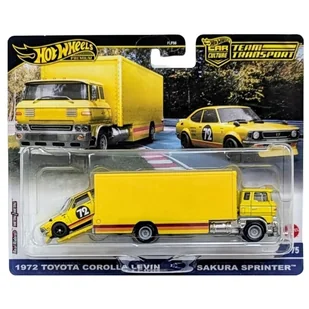 Hot Wheels Premium Car Culture Transport Zestaw 2 Pojazdów Autka Samochodziki 1972 Toyota Corolla Levin I Sakura Sprinter #75 - Samochody i pojazdy dla dzieci - miniaturka - grafika 1