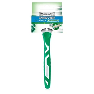 Wilkinson SWORD QUATTRO TITANIUM SENSITIVE JEDNORAZOWA MASZYNKA DO GOLENIA Z 4 OSTRZAMI - Maszynki do golenia i wkłady - miniaturka - grafika 2
