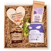 Zestawy upominkowe - Zestaw dla nauczycielki z małą konfiturą, kubkiem, herbatą - miniaturka - grafika 1