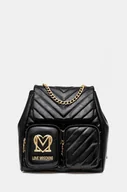 Plecaki - Love Moschino plecak damski kolor czarny mały gładki JC4325PP0L - miniaturka - grafika 1