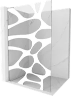Ścianki i drzwi prysznicowe - Mexen Kioto L ścianka prysznicowa Walk-in 120 x 200 cm, biały wzór, chrom - 800-120-103-01-97 - miniaturka - grafika 1