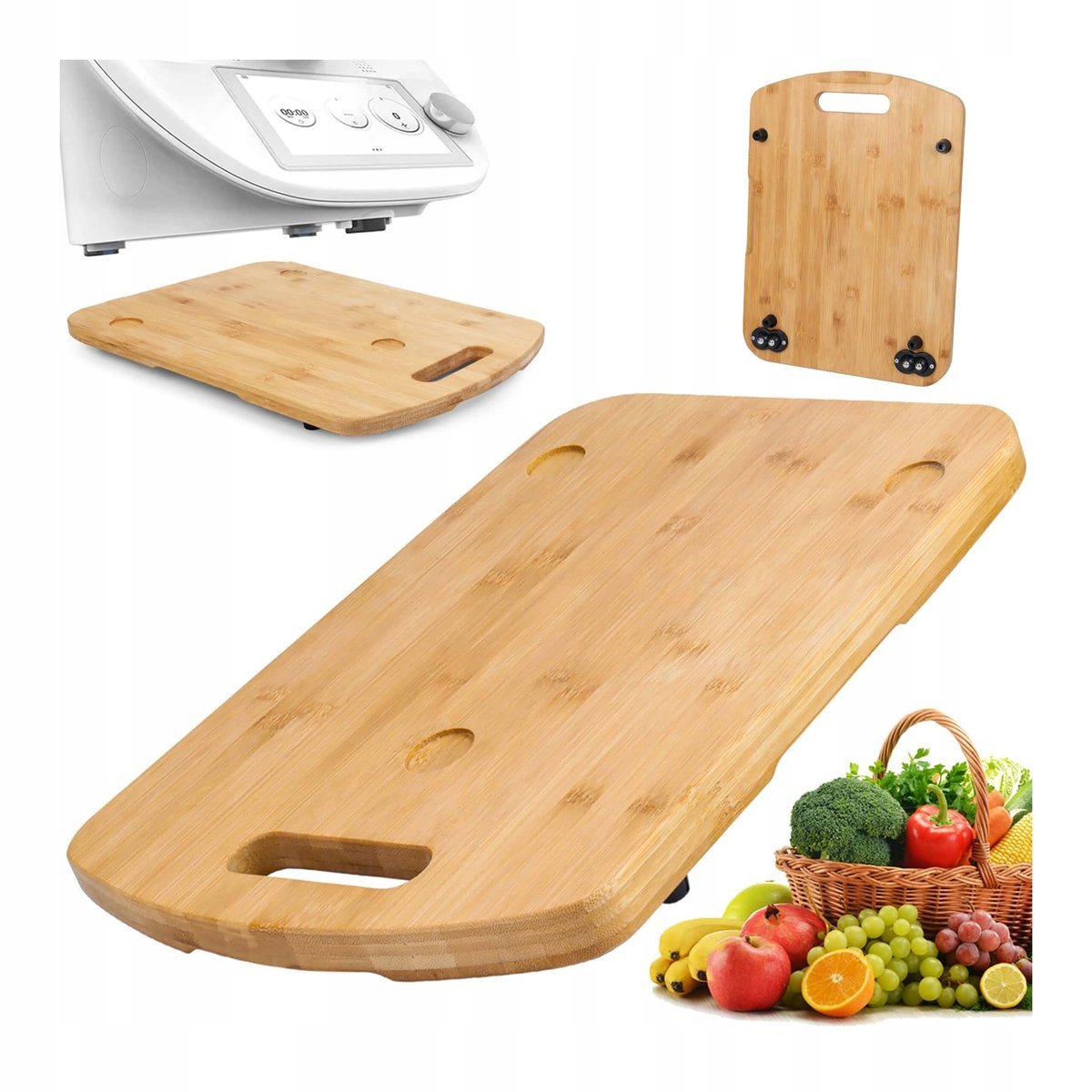 Deska Obrotowa Pod Thermomix Tm5 Tm6 Bambusowa Tacka Podstawka Z Uchwytem