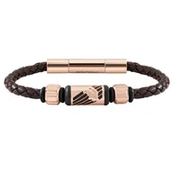 Bransolety męskie - Bransoletka Męska Police PJ26466BLC.03A Skórzany 19 cm - miniaturka - grafika 1