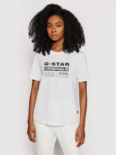 Koszulki i topy damskie - G-Star Raw T-Shirt Lyon D19953-4107-110 Biały Regular Fit - grafika 1