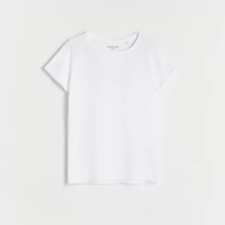 Koszulki dla dziewczynek - Reserved - Bawełniany t-shirt - Biały - grafika 1