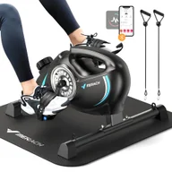 Rowery treningowe - MERACH S04 Under Desk Bike Pedal Exerciser Magnetic Mini Exercise Bike with App Arm/Leg Rehab Resistance Bands - miniaturka - grafika 1