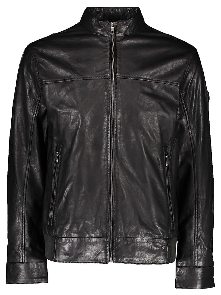 Bugatti Skórzana kurtka w kolorze czarnym