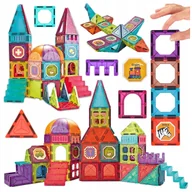 Klocki - Zestaw Klocków Magnetycznych Konstrukcyjnych 77 El. Klocki Magnetic 3D Z1109 - miniaturka - grafika 1