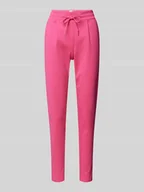Spodnie damskie - Spodnie o kroju slim fit z zakładkami w pasie i elastycznym pasem model ‘KATE’ - miniaturka - grafika 1