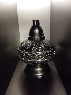 Znicz Lampion Witrażowy Kula Duża Decor Czarno-Srebrna - Lampiony i znicze - miniaturka - grafika 1