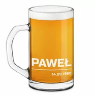 Szklanki - Kufel na piwo prosty z grawerem dla piwosza na urodziny - miniaturka - grafika 1