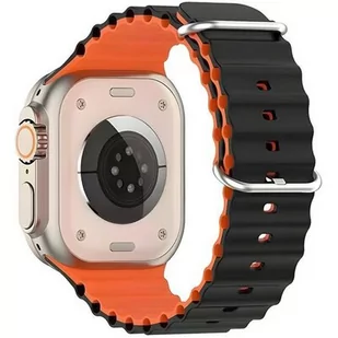 Pasek BELINE Silicone Waves do Apple Watch 4/5/6/7/8/9/SE/SE 2 (38/40/41mm) Czarno-pomarańczowy - Akcesoria do smartwatchy - miniaturka - grafika 3