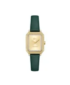 Paski - LACOSTE Damski zegarek ze złotą tarczą zielony skórzany pasek - 2001442, Złoty - miniaturka - grafika 1