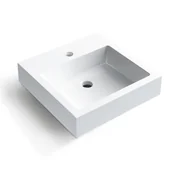 Umywalki - Balneo Umywalka nablatowa VERA biała 40x40 - miniaturka - grafika 1