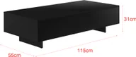 Ławy i stoliki kawowe - [en.casa] Stolik kawowy Lärketorp 115 x 55 x 31 cm Stolik boczny Stolik do sofy Stolik do salonu Stolik kawowy Czarny - miniaturka - grafika 1