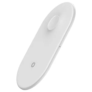 Baseus Smart 2in1 Wireless Charger podwójna ładowarka bezprzewodowa indukcyjna Qi smartfon + Apple Watch biały (WX2IN1-02) - Ładowarki do telefonów - miniaturka - grafika 2