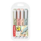 Zakreślacze - Zakreślacze Stabilo swing cool NatureColors etui 4 sztuki (zieleń błotna, sjena, cielisty, zieleń ziemista) - miniaturka - grafika 1