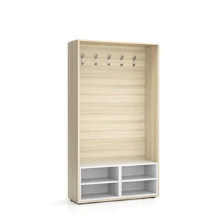 PLAN Ścianka na ubrania (wieszak), 5 haczyków, naturalny dąb/biała 6101287 - Inne meble biurowe - miniaturka - grafika 1