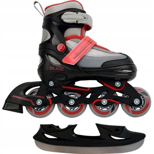 Regulowane ŁYŻWOROLKI Rolki Łyżwy 2w1 AMIGO 30-33 ABEC7 Czerwone - Łyżwy - miniaturka - grafika 1