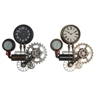 Zegary - Emaga Zegar Ścienny DKD Home Decor Czarny Czerwony Żelazo Złoty (2 pcs) (54 x 9 x 56 cm) - miniaturka - grafika 1