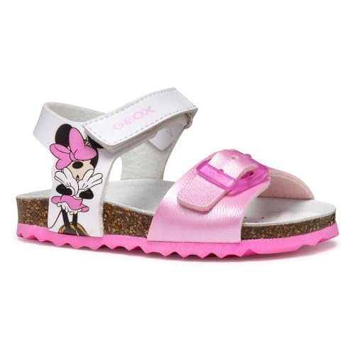 Geox B Sandal Chalki Girl, dziewczynki 0-24, Biały różowy, 23 EU