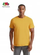 Koszulki męskie - Fruit Loom Koszulka T-shirt męski BAWEŁNA PREMIUM ICONIC ŻÓŁTY M - miniaturka - grafika 1