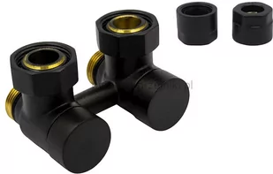 Varioterm Zawór odcinający kątowy Premium Exclusive ze złączką PEX/CU bez głowicy - czarny strukturalny CU - instalacja miedziana PREGS0214/FK(Cu) - Zawory i kraniki - miniaturka - grafika 1