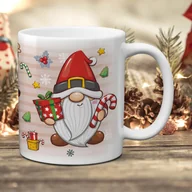 Kubki - Świąteczny zestaw prezentowy - kubek z imieniem - herbata - Skrzat z prezentem - miniaturka - grafika 1