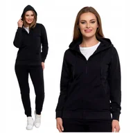 Bluzy damskie - BLUZA DAMSKA Gładka Rozpinana Dresowa z Kapturem Czarna Klasyczna MORAJ XL - miniaturka - grafika 1