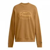 Bluzy damskie - Damska bluza dresowa nierozpinana bez kaptura Under Armour Project Rock W Hwt Crew Tools - brązowa - UNDER ARMOUR - miniaturka - grafika 1